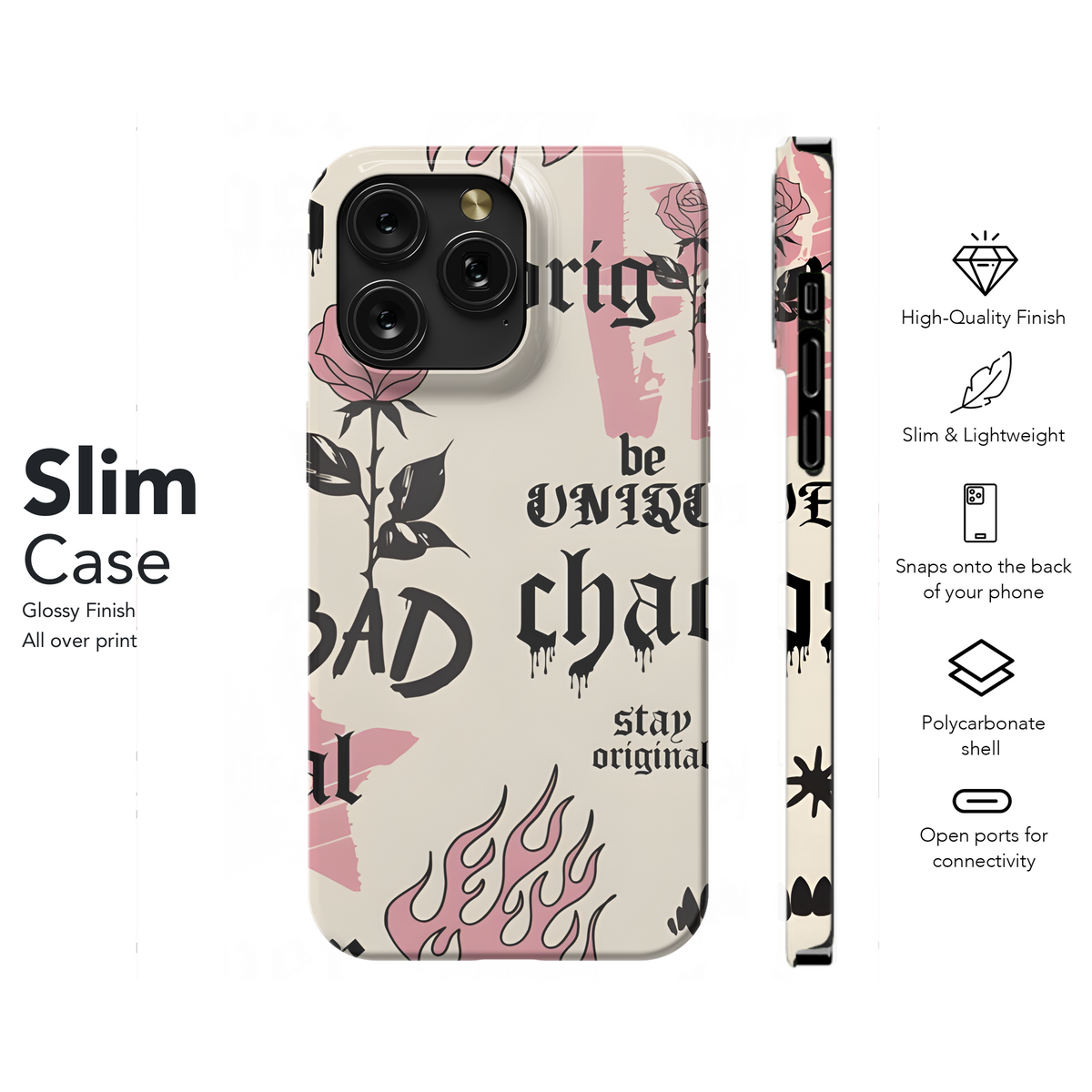 Gothic Tattoo Seamless Pattern Phone Case iPhone Samsung Cover Pixel 2168 - Image 7