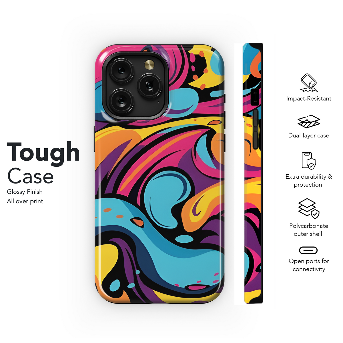 Graffiti Abstract Phone Case iPhone Samsung Cover Pixel 2597 - Image 6