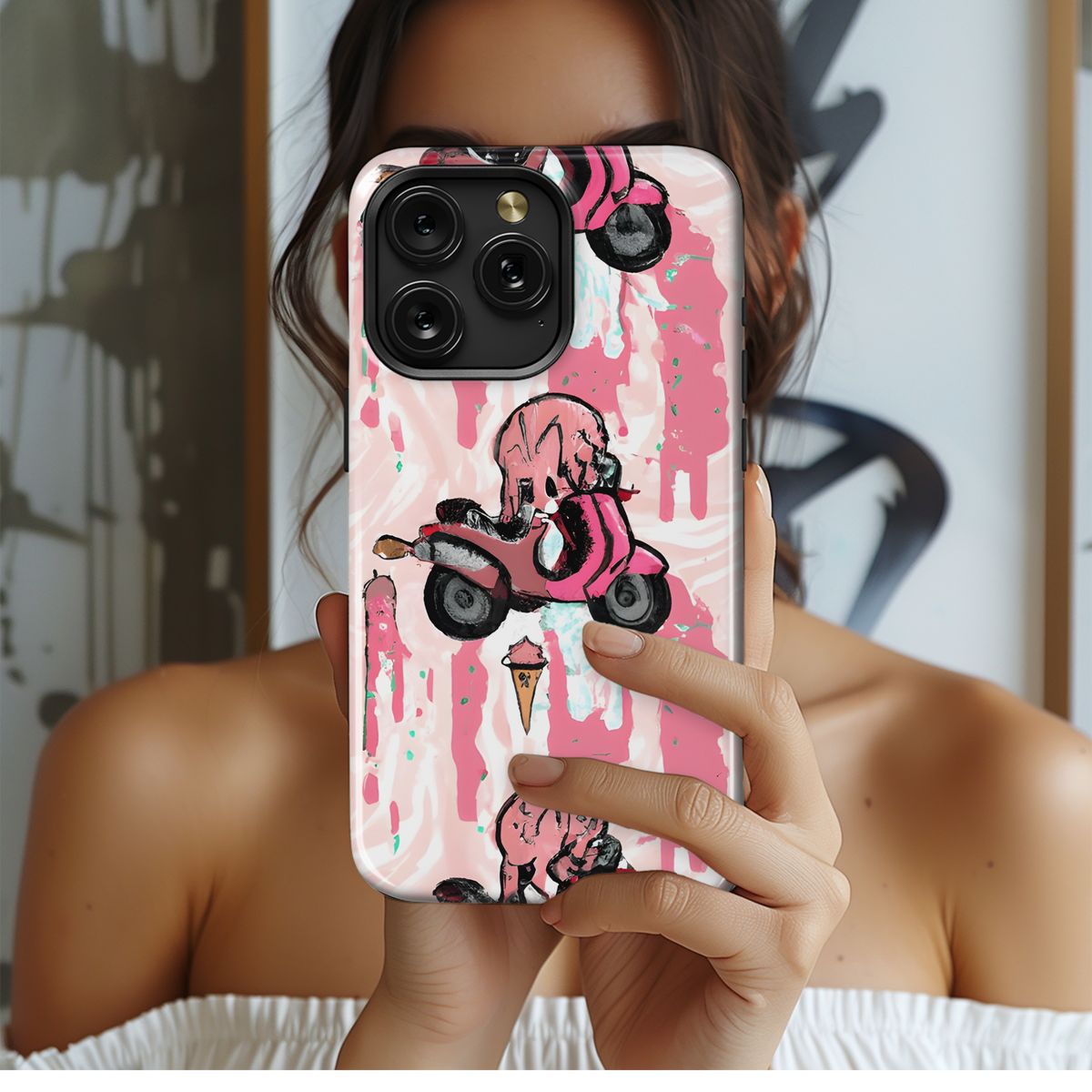 Graffiti Motorcycle Cartoon Phone Case iPhone Samsung Cover Pixel 3744 - Image 2