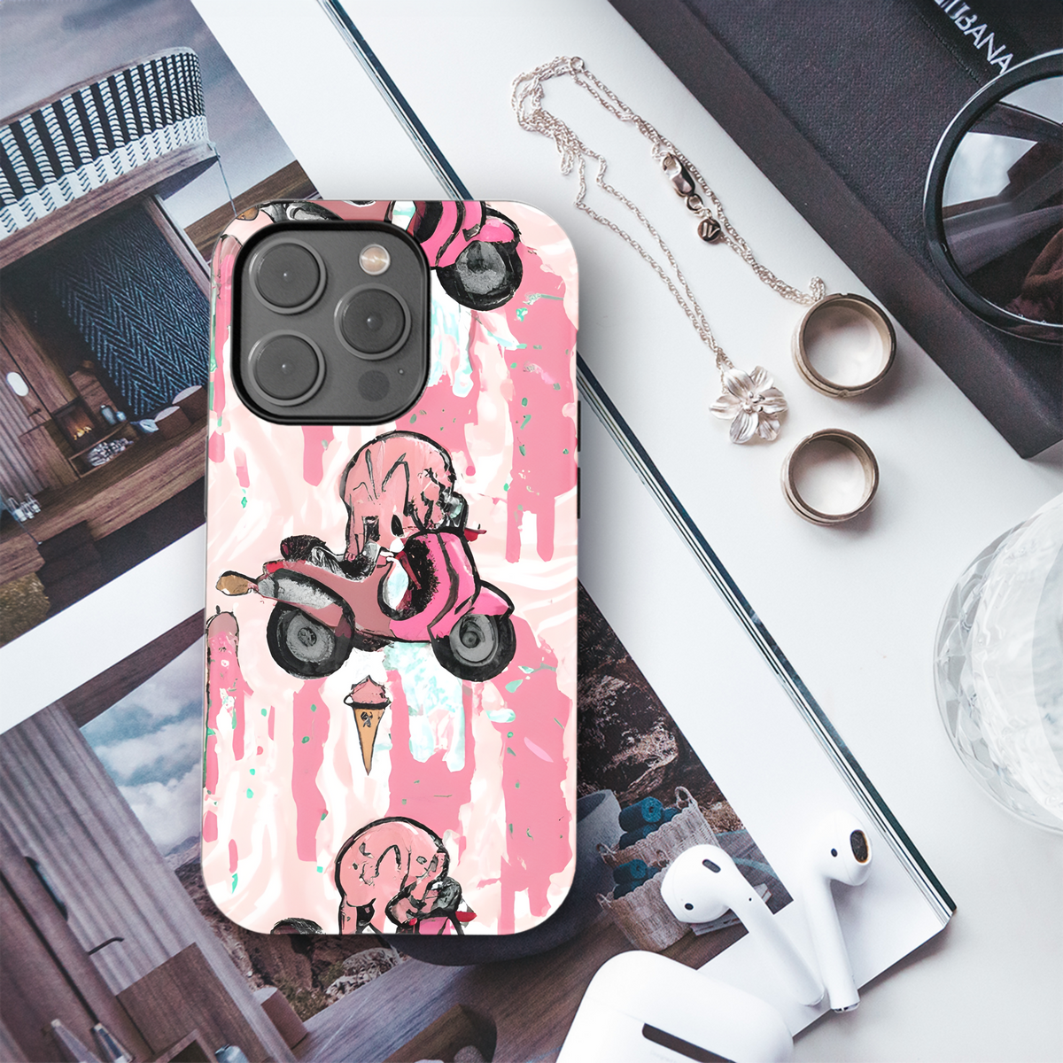 Graffiti Motorcycle Cartoon Phone Case iPhone Samsung Cover Pixel 3744 - Image 3