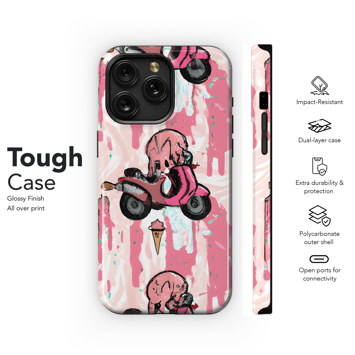 Graffiti Motorcycle Cartoon Phone Case iPhone Samsung Cover Pixel 3744 - Image 6