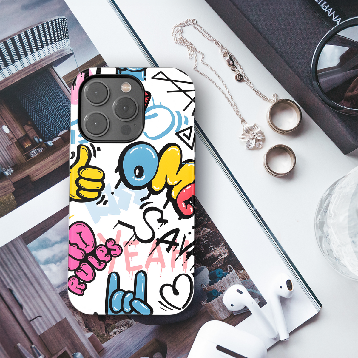 Graffiti Wall Phone Case iPhone Samsung Cover Pixel 2827 - Image 3