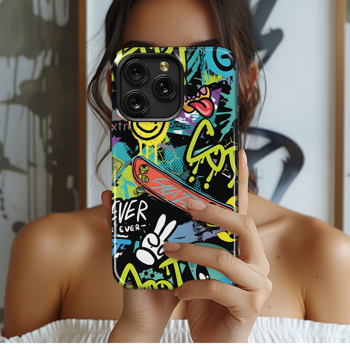 Graffiti with Paint Drips Phone Case iPhone Samsung Cover Pixel 3665 - Image 2