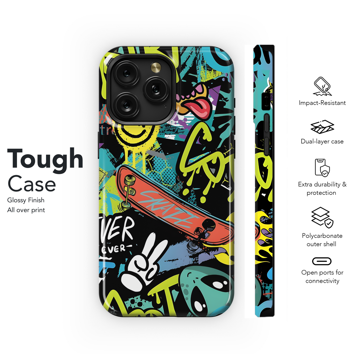 Graffiti with Paint Drips Phone Case iPhone Samsung Cover Pixel 3665 - Image 6