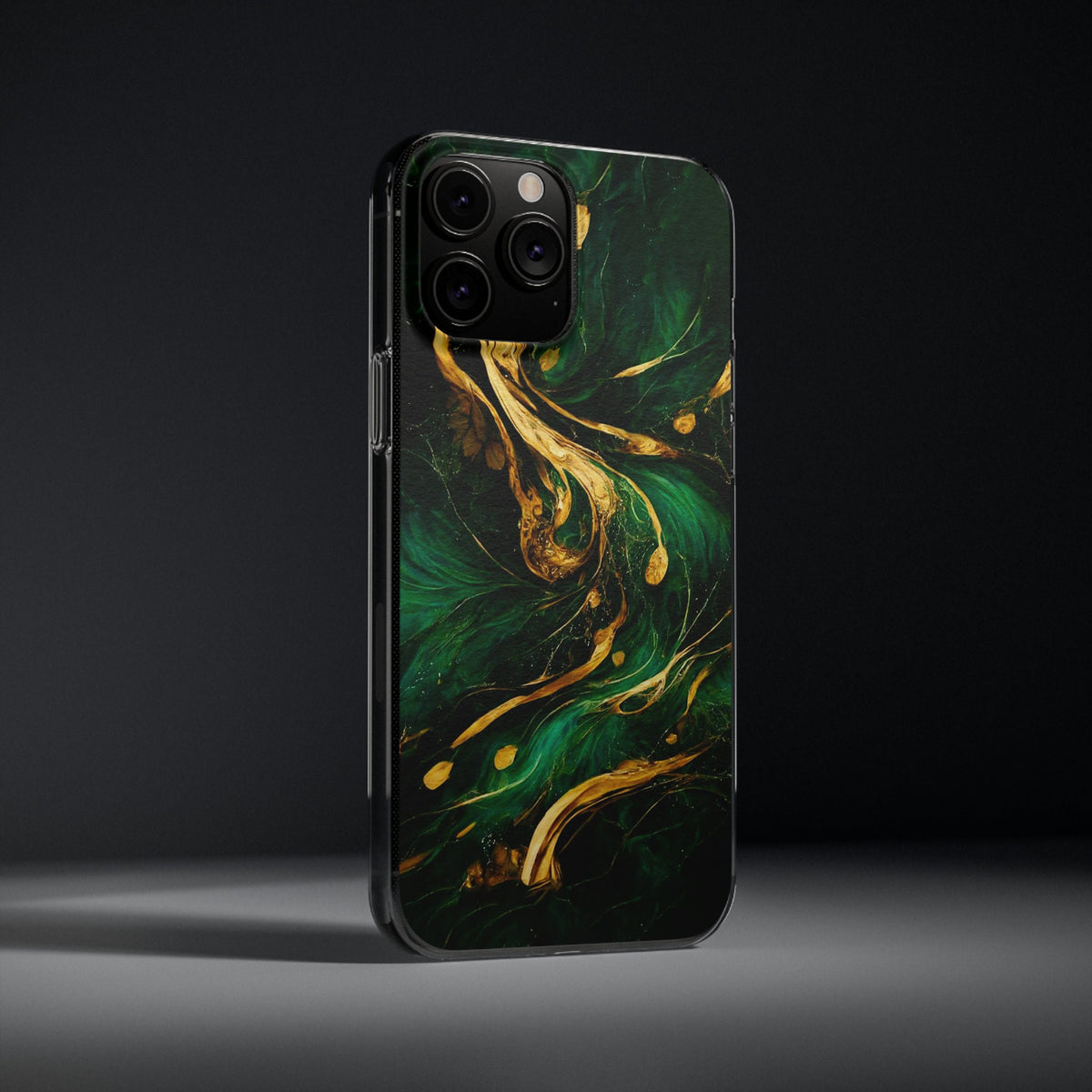 Green Marble With Gold Phone Case - Image 2