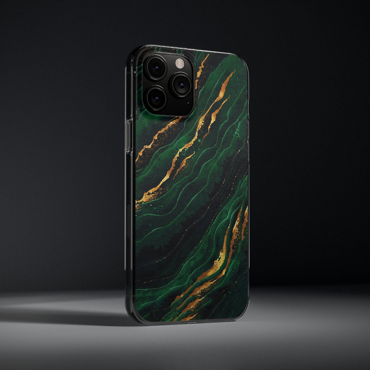 Green Marble With Gold Phone Case - Image 4