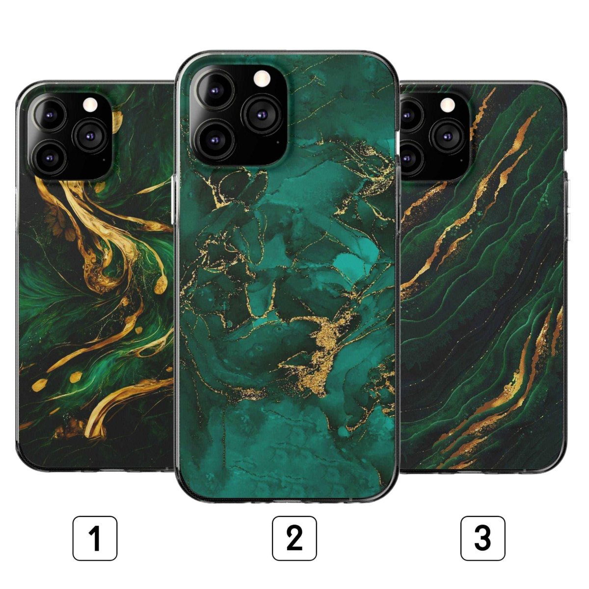 Green Marble With Gold Phone Case - Image 1