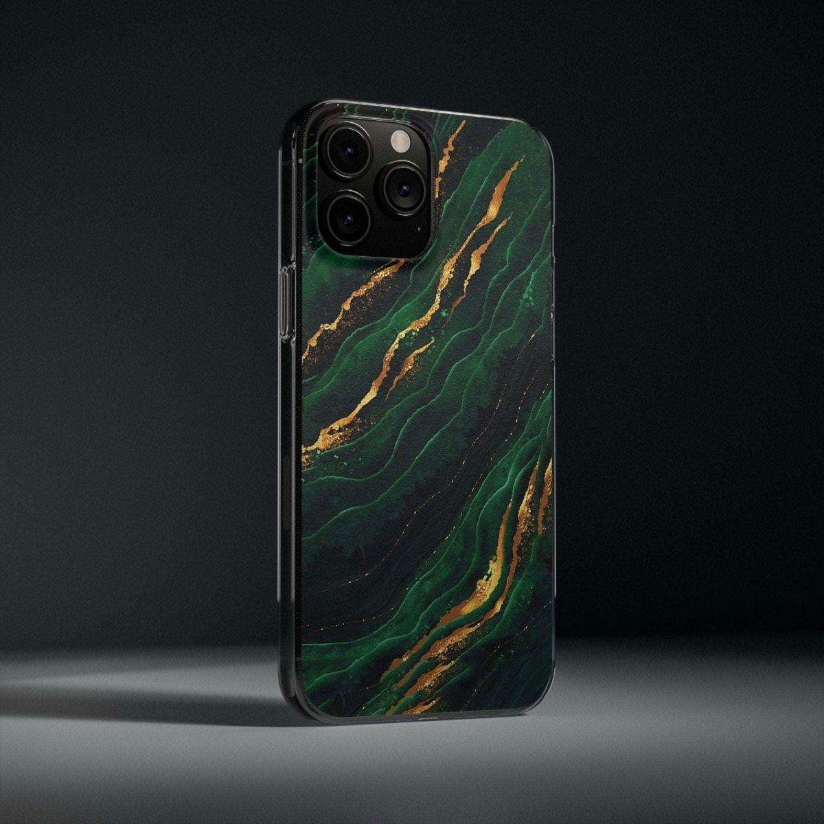 Green Marble With Gold Phone Case - Image 5