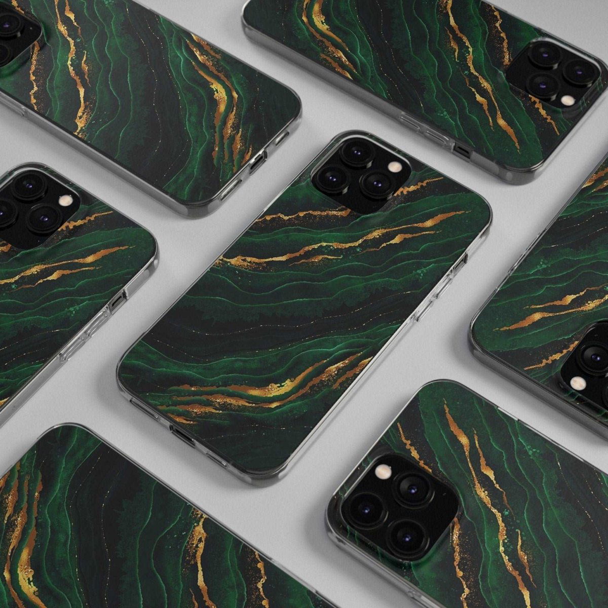 Green Marble With Gold Phone Case - Image 8