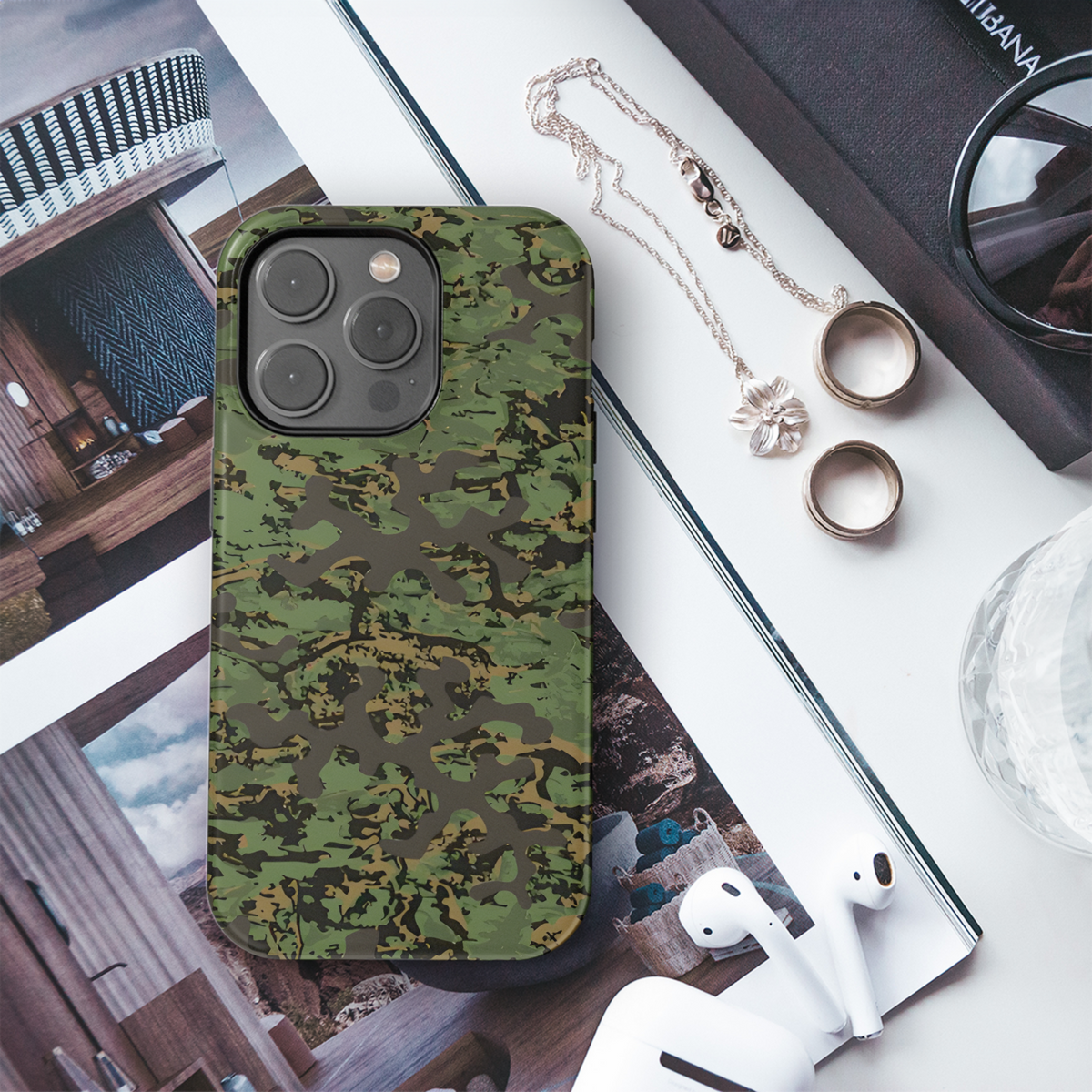 Green Vector Combat Camo Grunge Print Phone Case iPhone Samsung Cover Pixel 2214 - Image 3