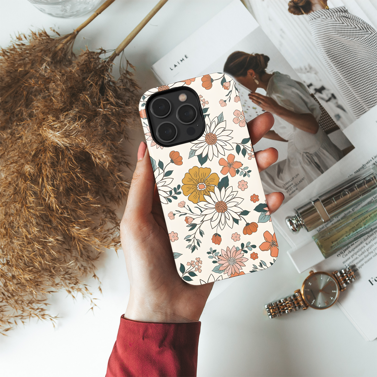 Groovy Boho Flower Phone Case iPhone Samsung Cover Pixel 2486 - Image 4