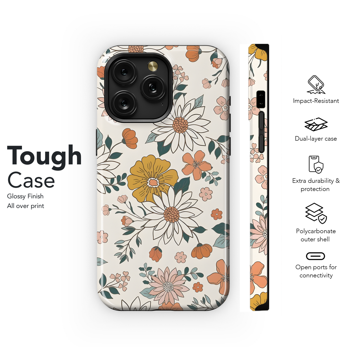 Groovy Boho Flower Phone Case iPhone Samsung Cover Pixel 2486 - Image 6