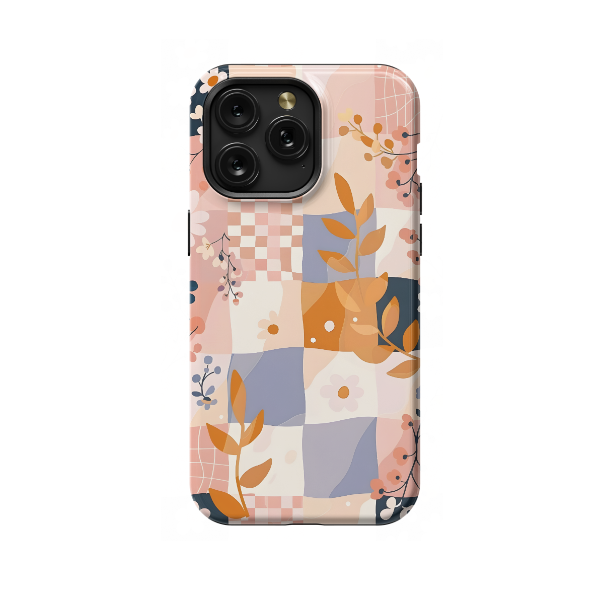 Groovy Floral Pastel Checkered Phone Case iPhone Samsung Cover Pixel 671 - Image 1