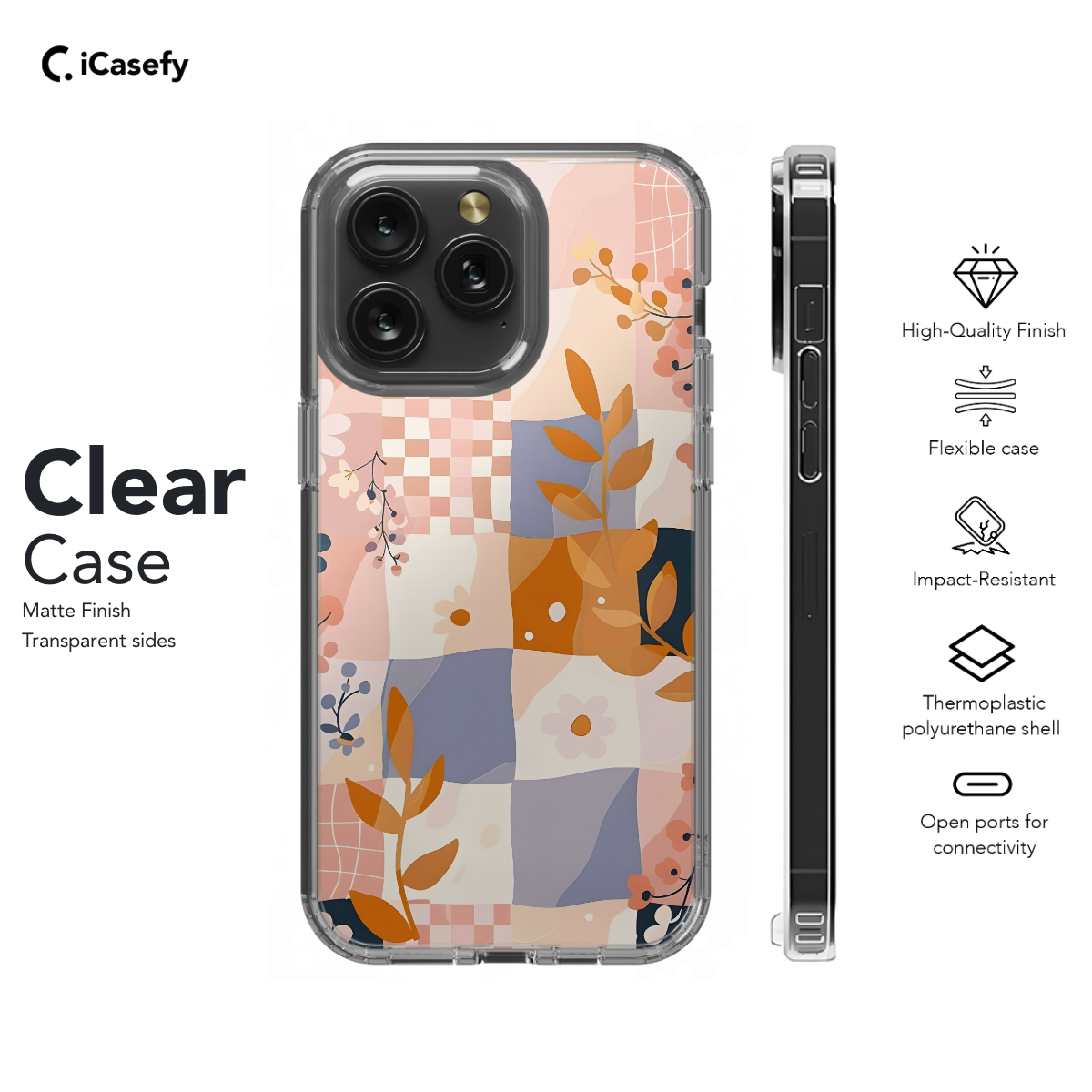 Groovy Floral Pastel Checkered Phone Case iPhone Samsung Cover Pixel 671 - Image 7