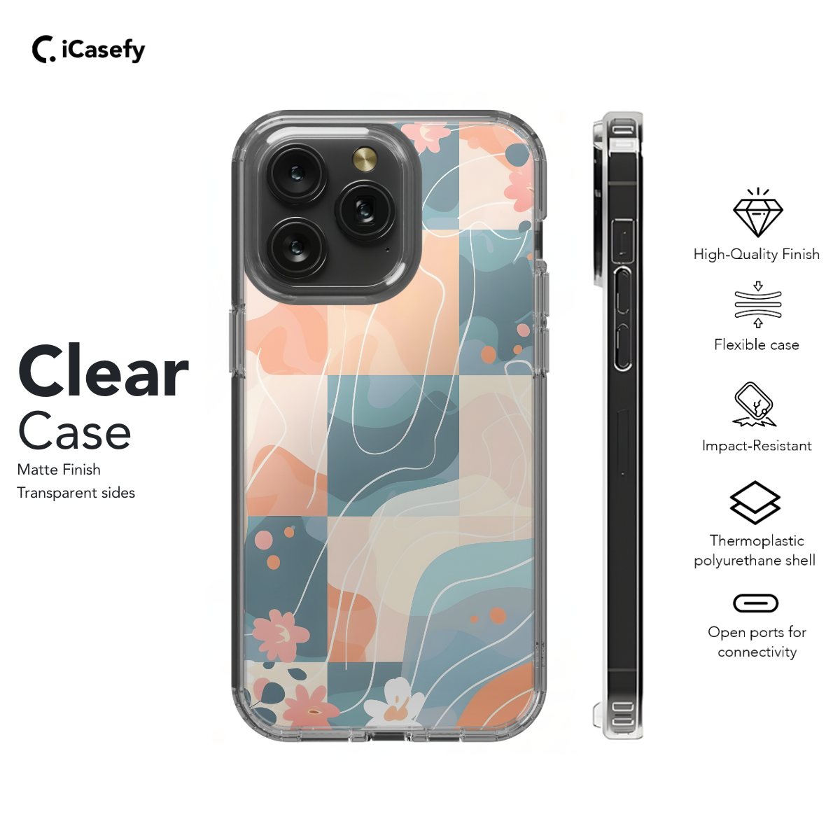 Groovy Floral Pastel Checkered Phone Case iPhone Samsung Cover Pixel 672 - Image 7