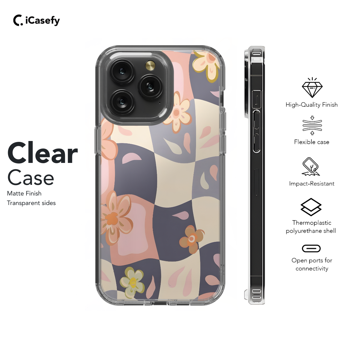 Groovy Floral Pastel Checkered Phone Case iPhone Samsung Cover Pixel 673 - Image 7