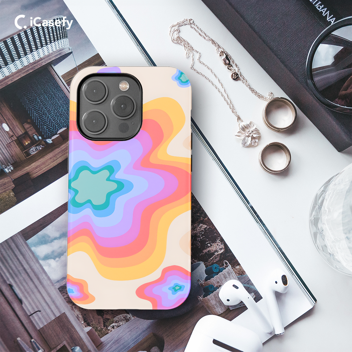 Groovy Psychedelic Phone Case for iPhone Samsung Pixel 613 - Image 3