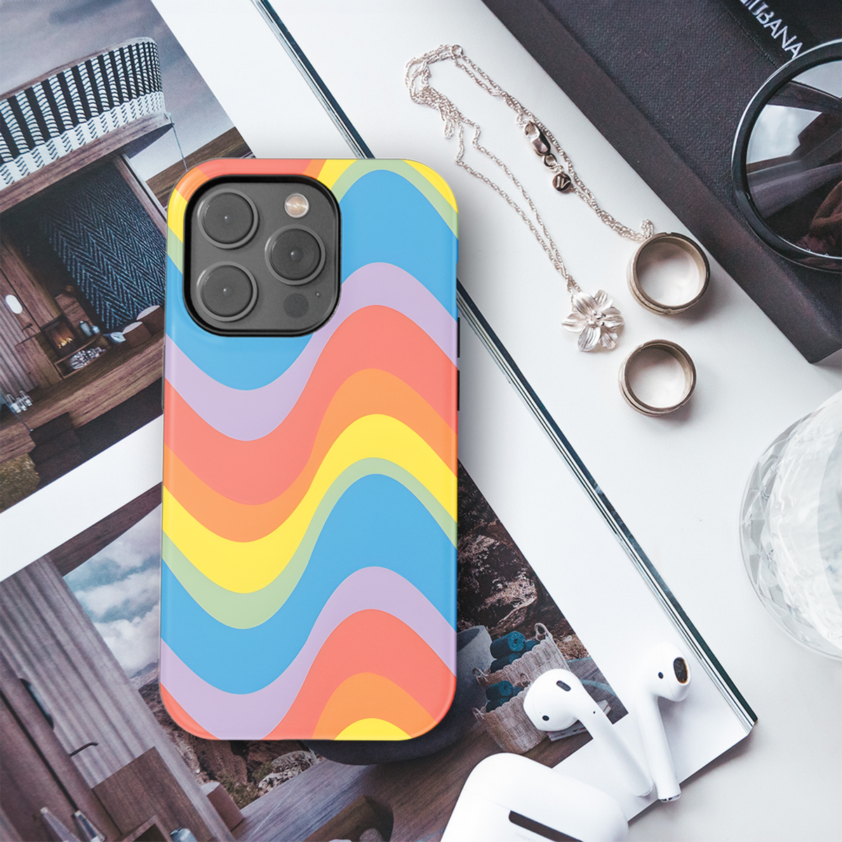 Groovy Rainbow Phone Case iPhone Samsung Cover Pixel 3873 - Image 3