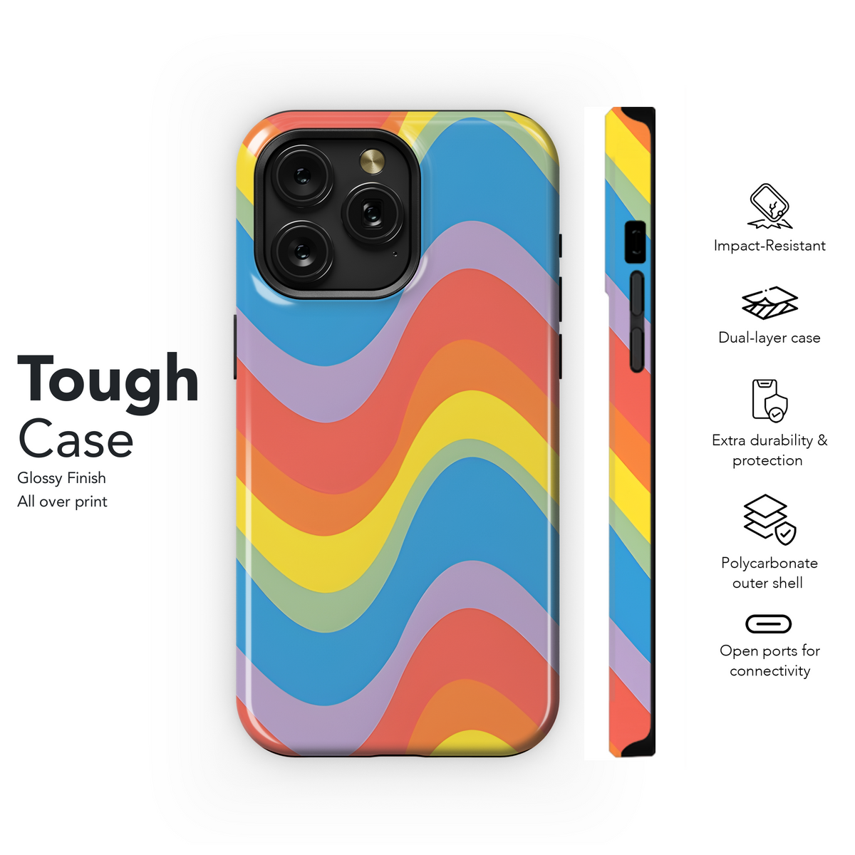 Groovy Rainbow Phone Case iPhone Samsung Cover Pixel 3873 - Image 6