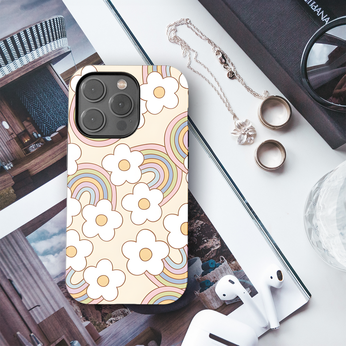 Groovy Retro Floral Rainbow Phone Case iPhone Samsung Cover Pixel 2489 - Image 3