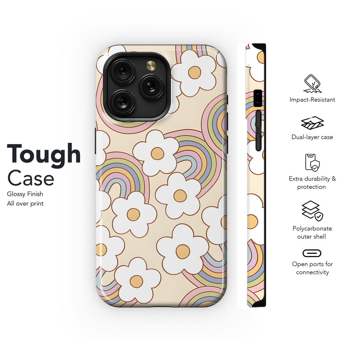 Groovy Retro Floral Rainbow Phone Case iPhone Samsung Cover Pixel 2489 - Image 6