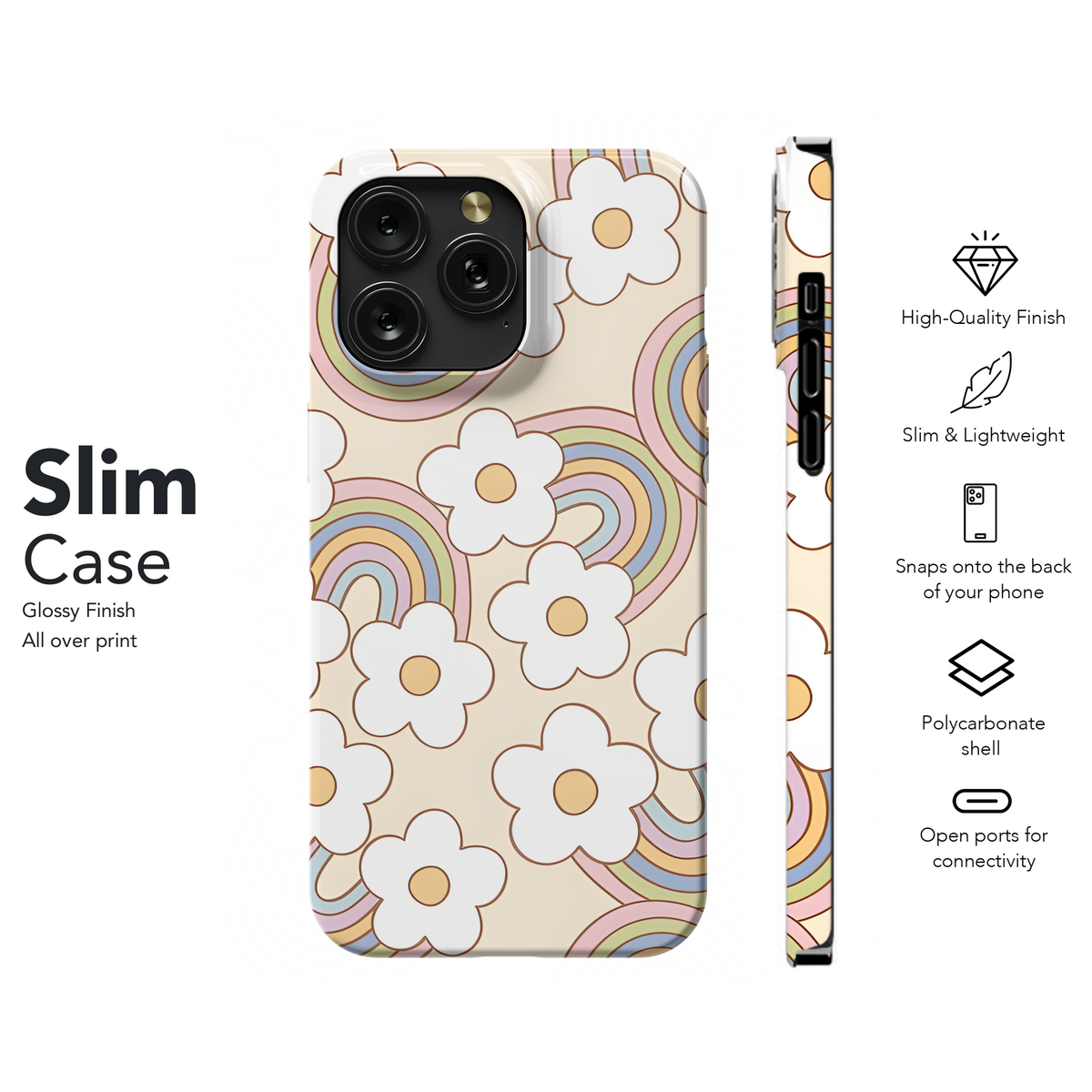 Groovy Retro Floral Rainbow Phone Case iPhone Samsung Cover Pixel 2489 - Image 7