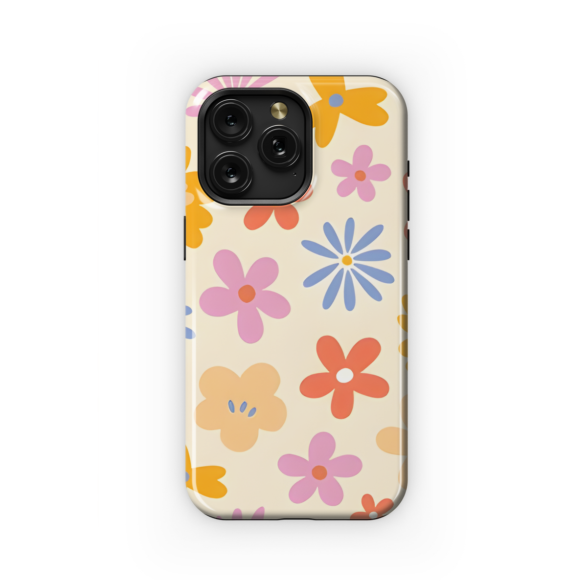 Groovy Vintage Daisy Flowers Phone Case iPhone Samsung Cover Pixel 3663 - Image 1