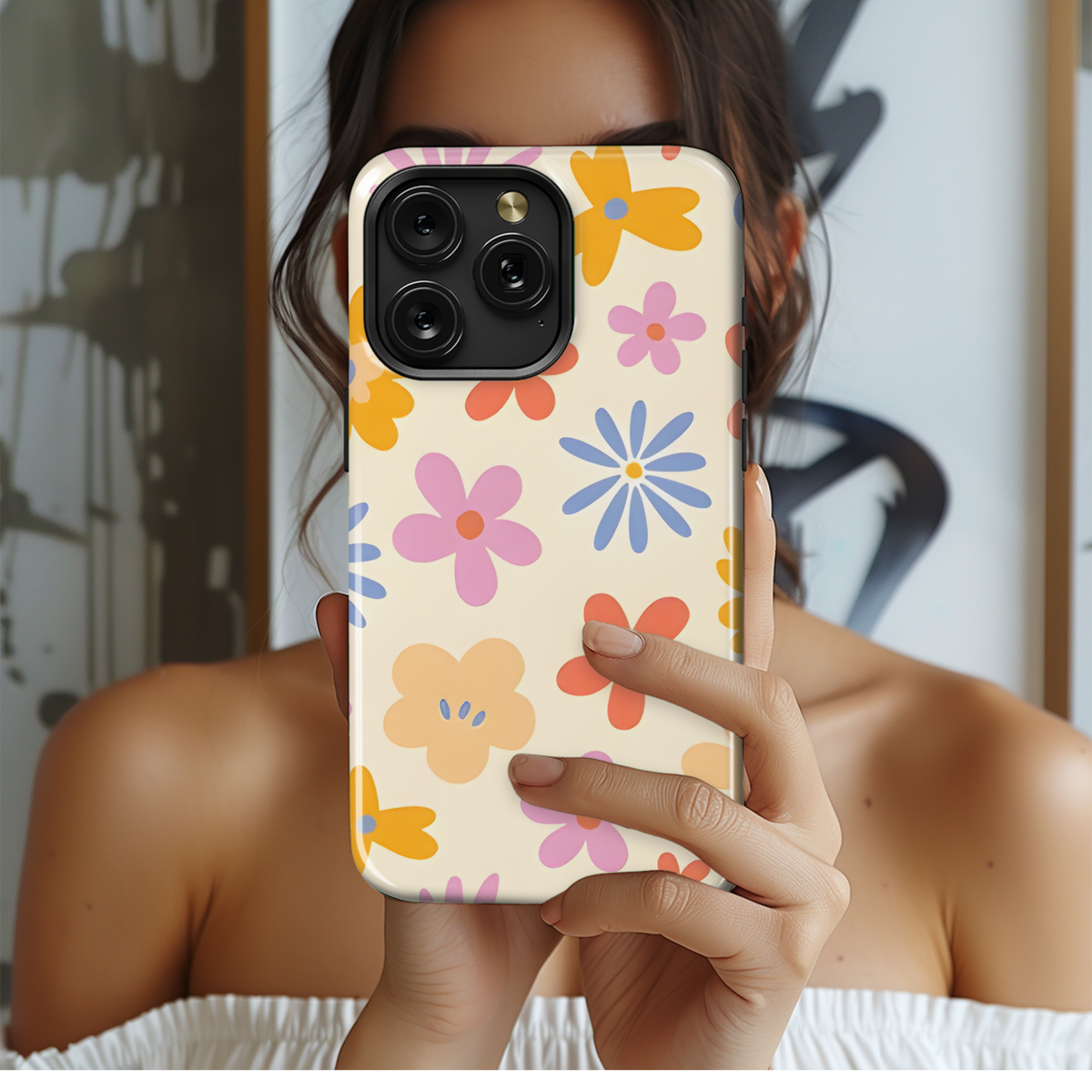 Groovy Vintage Daisy Flowers Phone Case iPhone Samsung Cover Pixel 3663 - Image 2