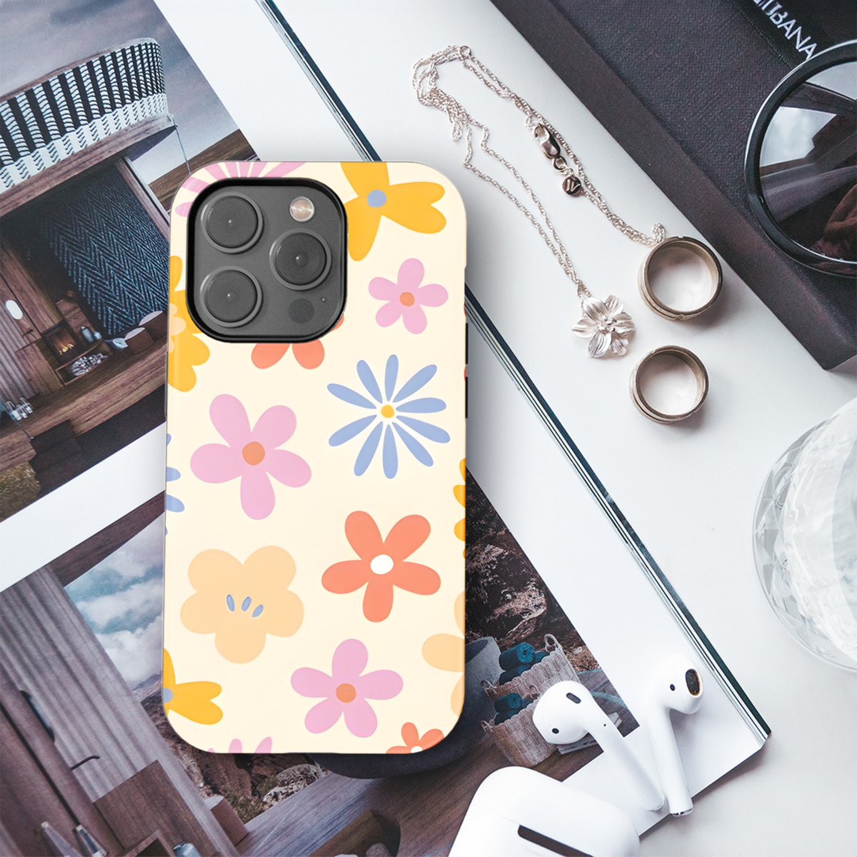 Groovy Vintage Daisy Flowers Phone Case iPhone Samsung Cover Pixel 3663 - Image 3