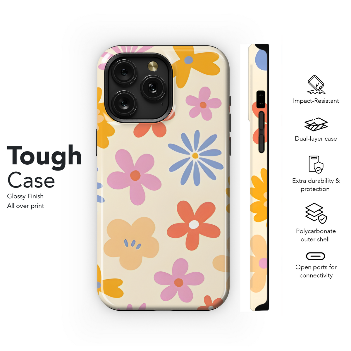 Groovy Vintage Daisy Flowers Phone Case iPhone Samsung Cover Pixel 3663 - Image 6