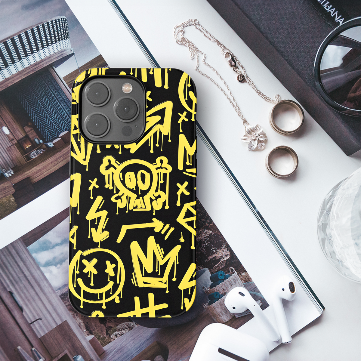 Grunge Graffiti Patterns with Emojis Phone Case iPhone Samsung Cover Pixel 2397 - Image 3