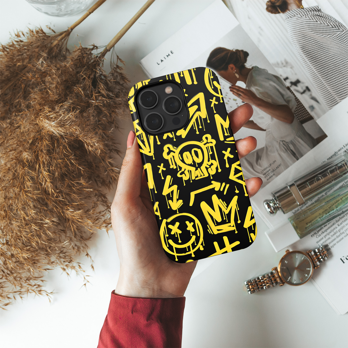 Grunge Graffiti Patterns with Emojis Phone Case iPhone Samsung Cover Pixel 2397 - Image 4