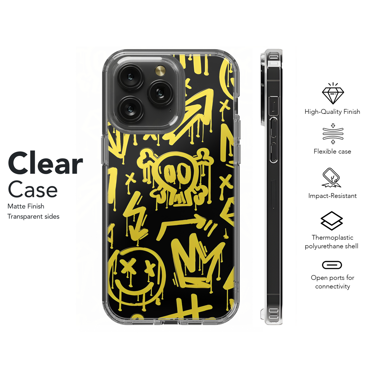 Grunge Graffiti Patterns with Emojis Phone Case iPhone Samsung Cover Pixel 2397 - Image 8