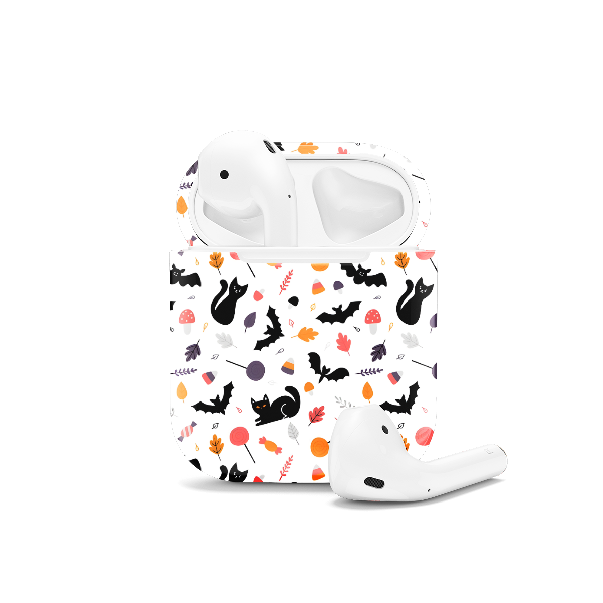 Halloween Cartoon Childish Style Bat Cat AirPods Case AirPods Pro AirPods Pro 2 AirPods 3 AirPods 2 Glossy 1134 - Image 1