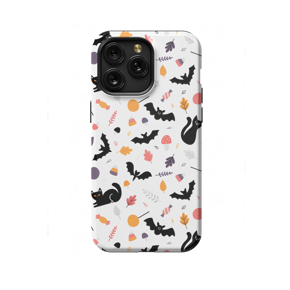 Halloween Cartoon Childish Style Bat Cat Phone Case iPhone Samsung Cover Pixel 1134 - Image 1