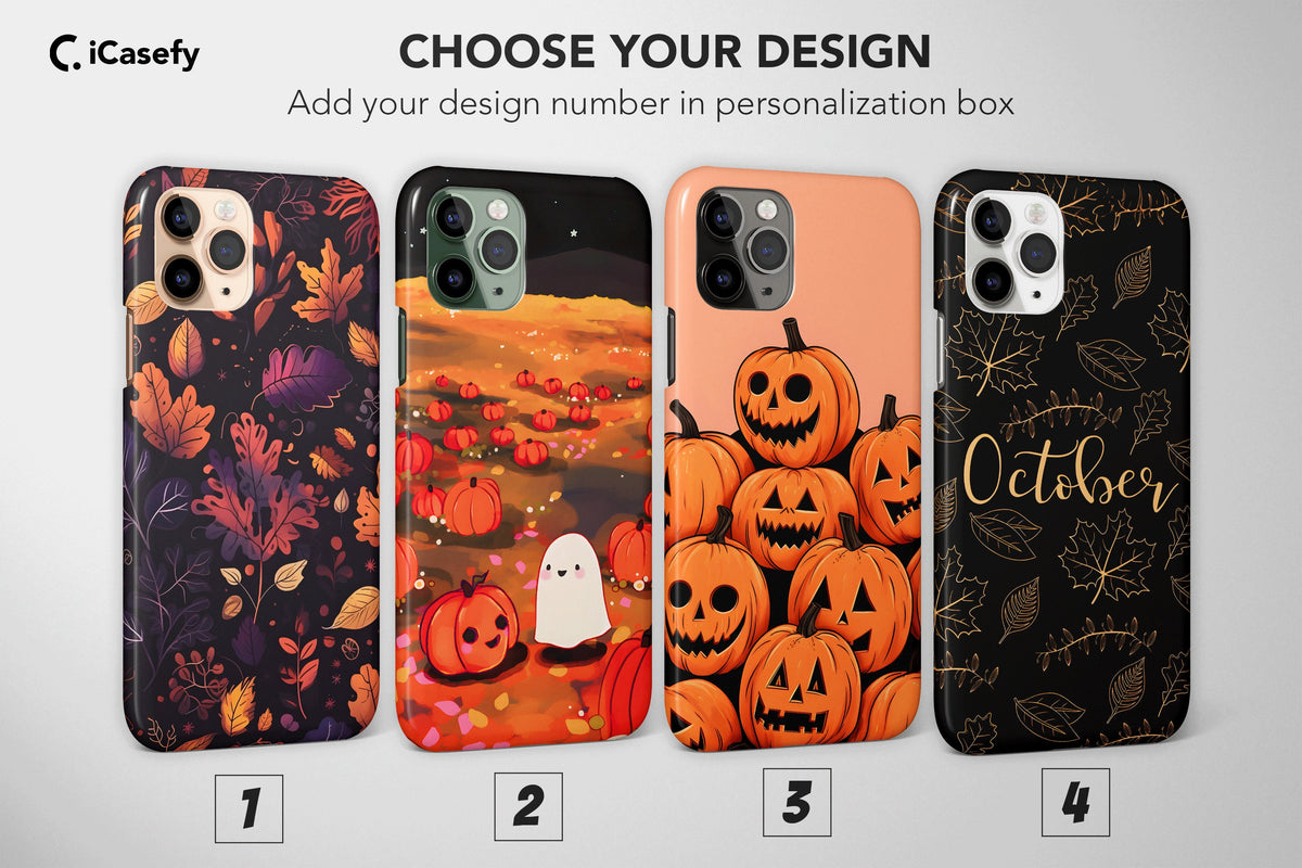 Halloween Fall Phone Case Autumn Pumpkin Ghost Cover - Image 1