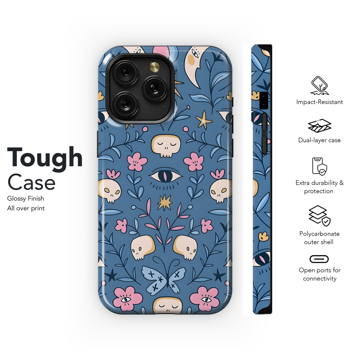 Halloween Floral Seamless Pattern Phone Case iPhone Samsung Cover Pixel 2377 - Image 6