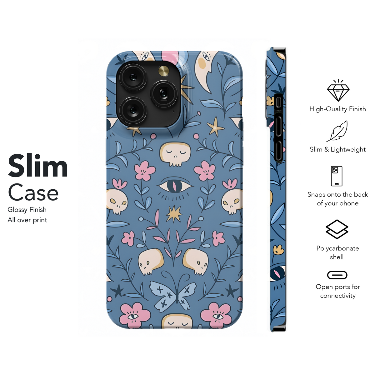 Halloween Floral Seamless Pattern Phone Case iPhone Samsung Cover Pixel 2377 - Image 7