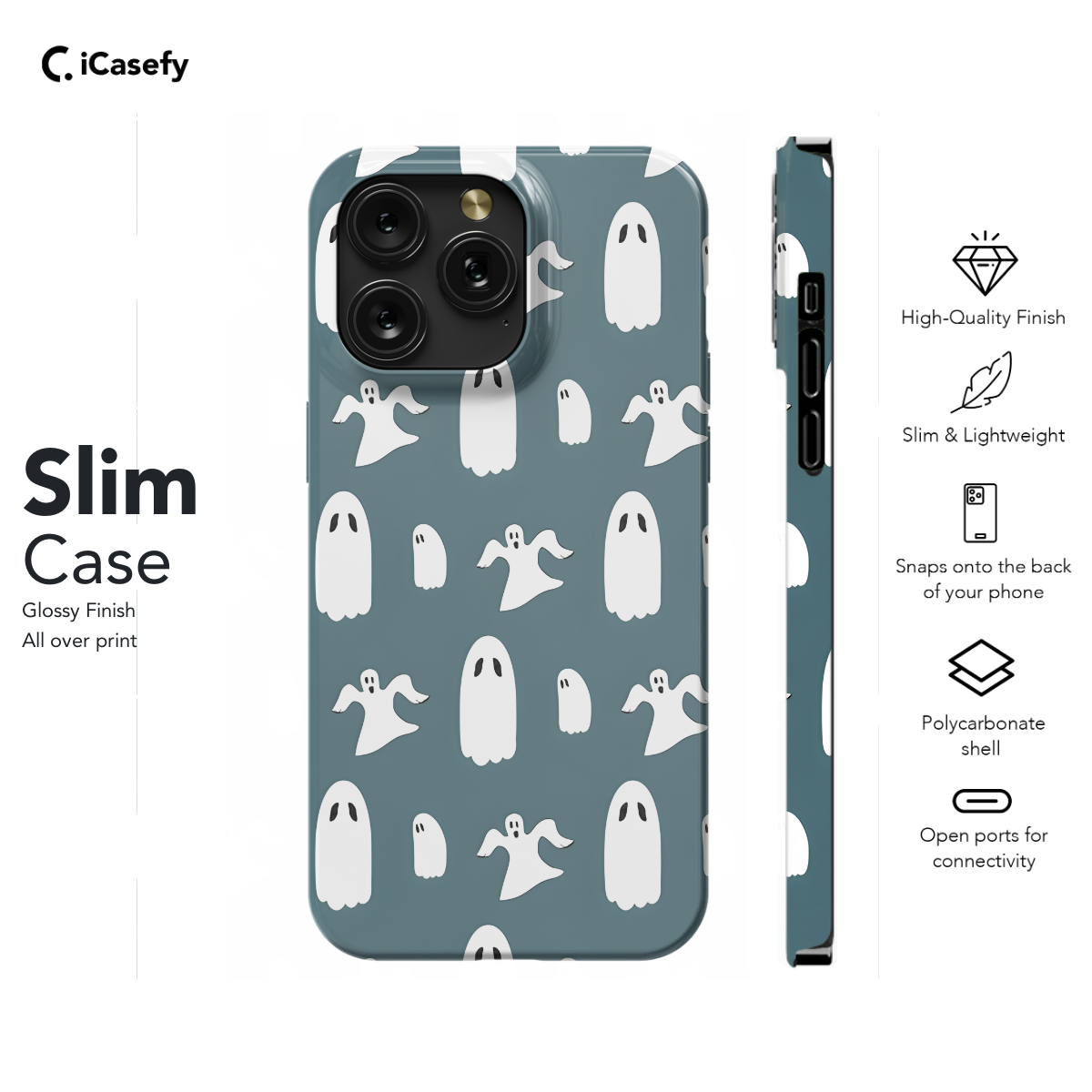 Halloween Ghost Seamless Phone Case iPhone Samsung Cover Pixel 1129 - Image 6