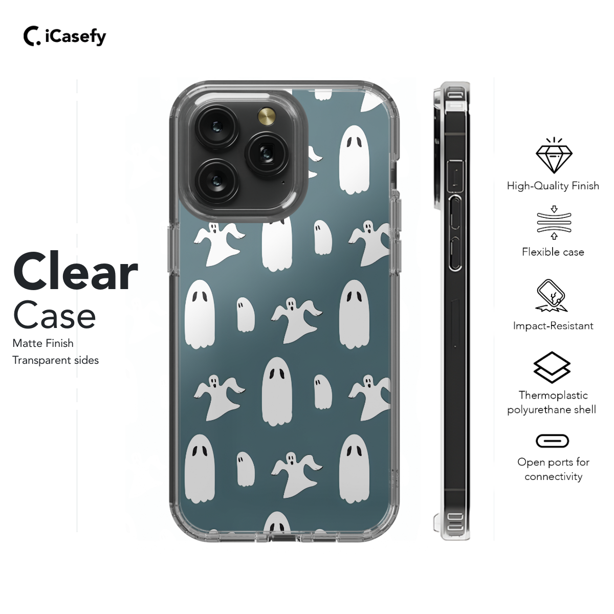 Halloween Ghost Seamless Phone Case iPhone Samsung Cover Pixel 1129 - Image 7