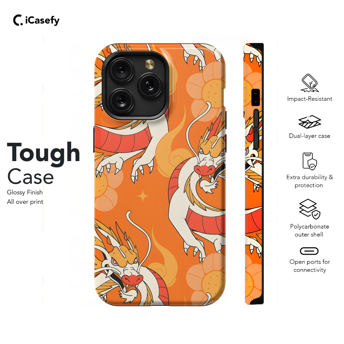 Hand Drawn Chinese Dragon Phone Case iPhone Samsung Cover Pixel 1127 - Image 5