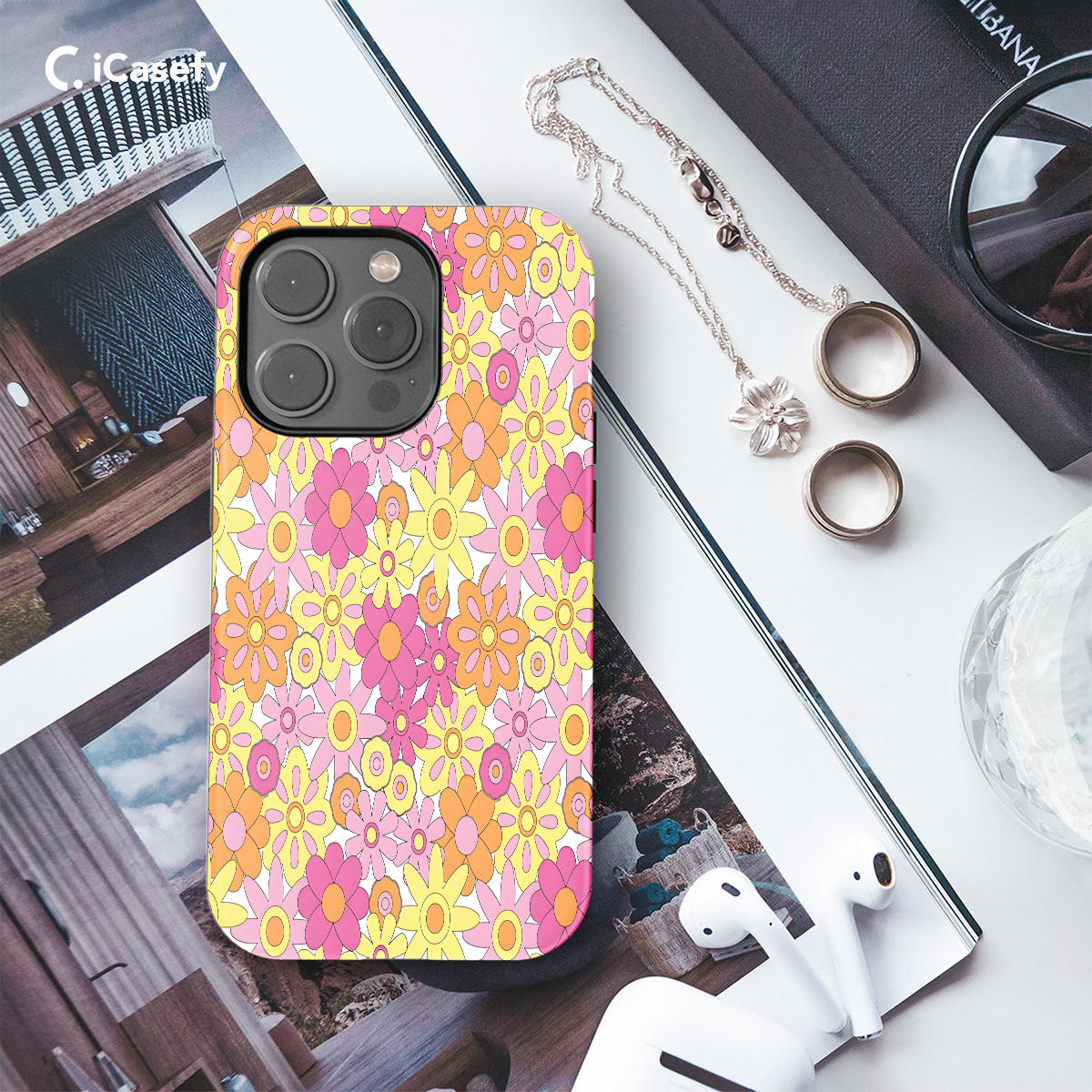 Hand Drawn Colorful Groovy Floral Phone Case iPhone Samsung Cover Pixel 1110 - Image 3