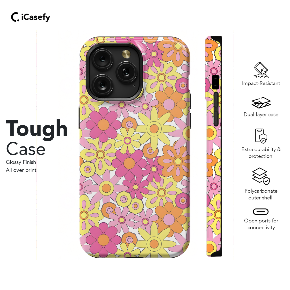 Hand Drawn Colorful Groovy Floral Phone Case iPhone Samsung Cover Pixel 1110 - Image 5