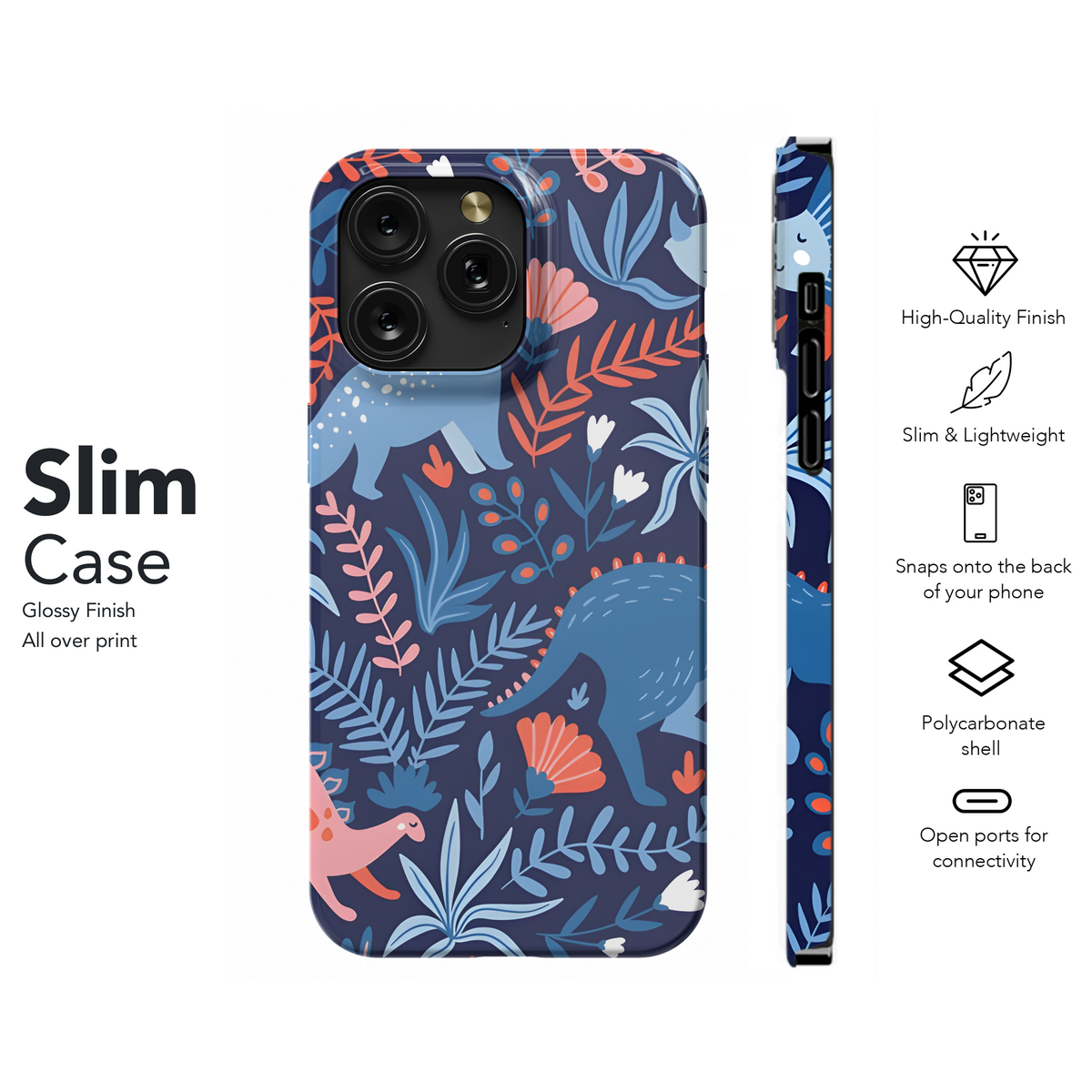 Hand Drawn Dinosaur Jungle Phone Case iPhone Samsung Cover Pixel 2800 - Image 7