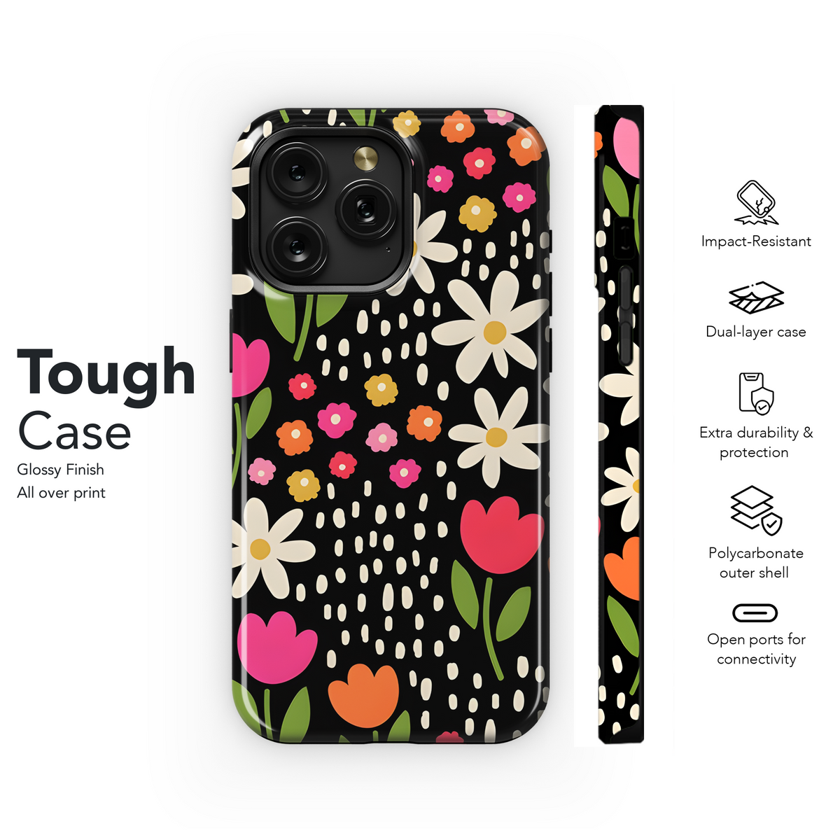 Hand Drawn Floral Phone Case iPhone Samsung Cover Pixel 3935 - Image 6