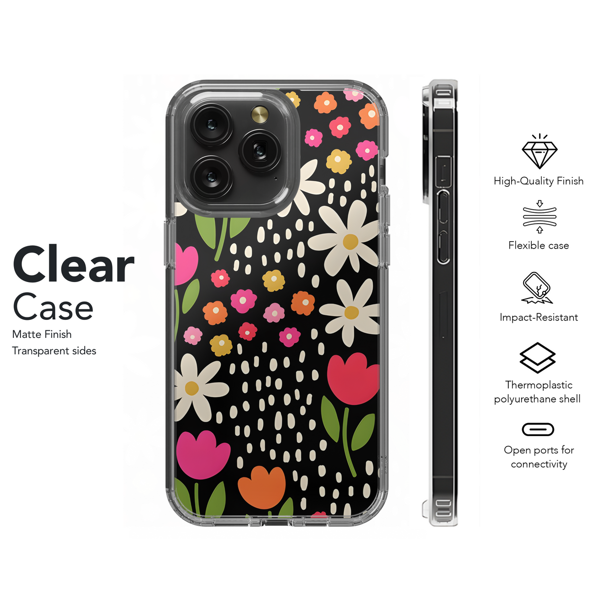 Hand Drawn Floral Phone Case iPhone Samsung Cover Pixel 3935 - Image 8