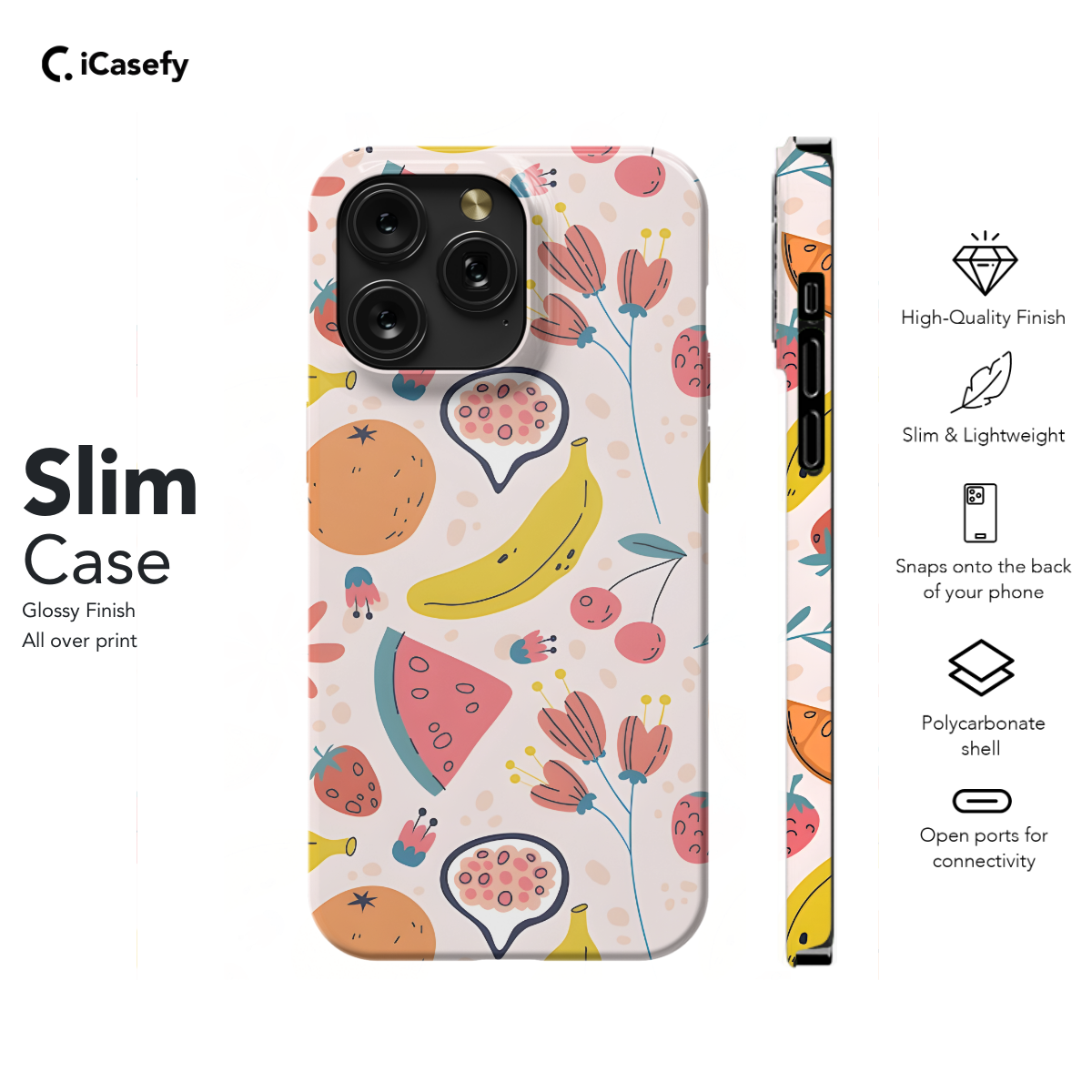 Hand Drawn Fruit and Floral Phone Case iPhone Samsung Cover Pixel 1135 - Image 6