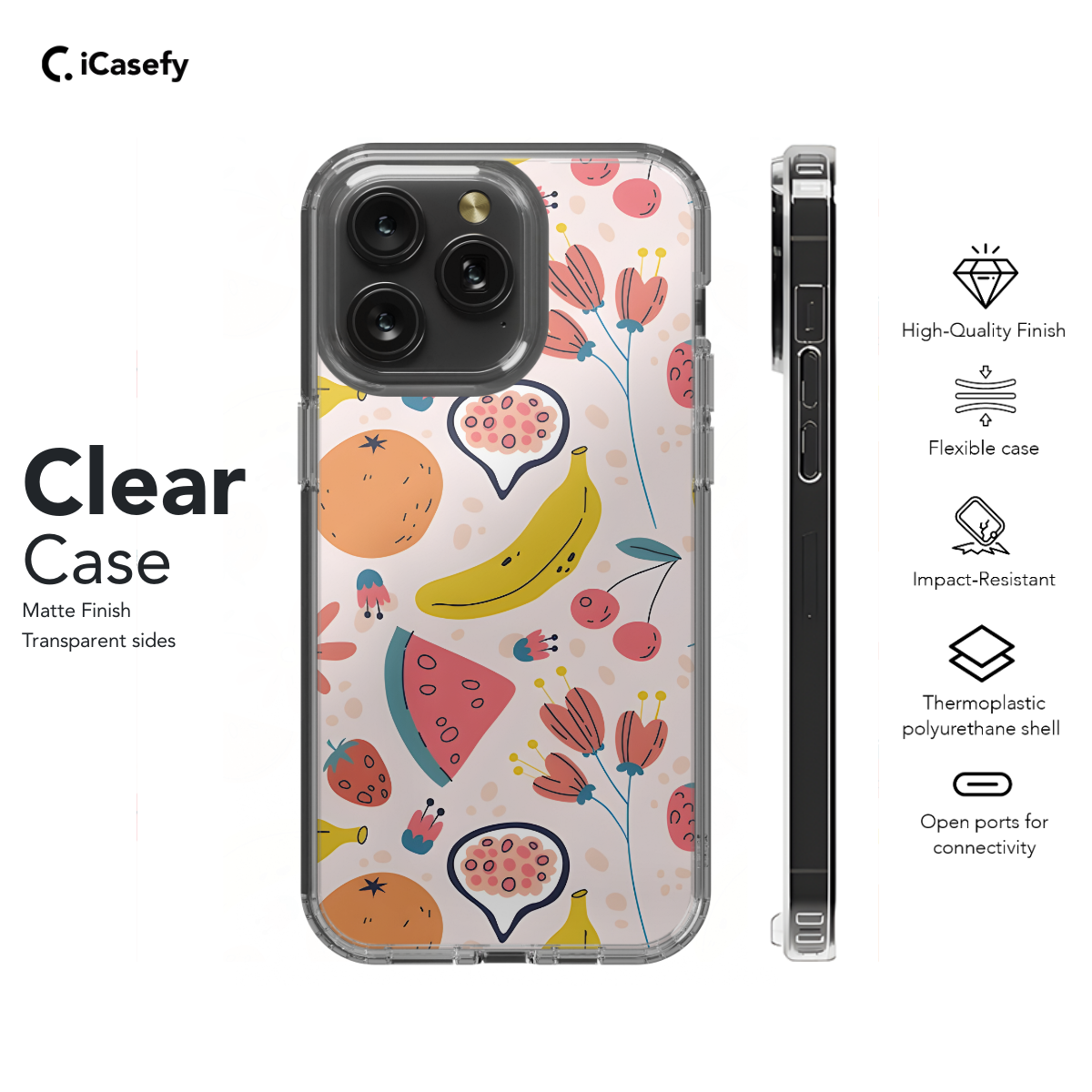 Hand Drawn Fruit and Floral Phone Case iPhone Samsung Cover Pixel 1135 - Image 7