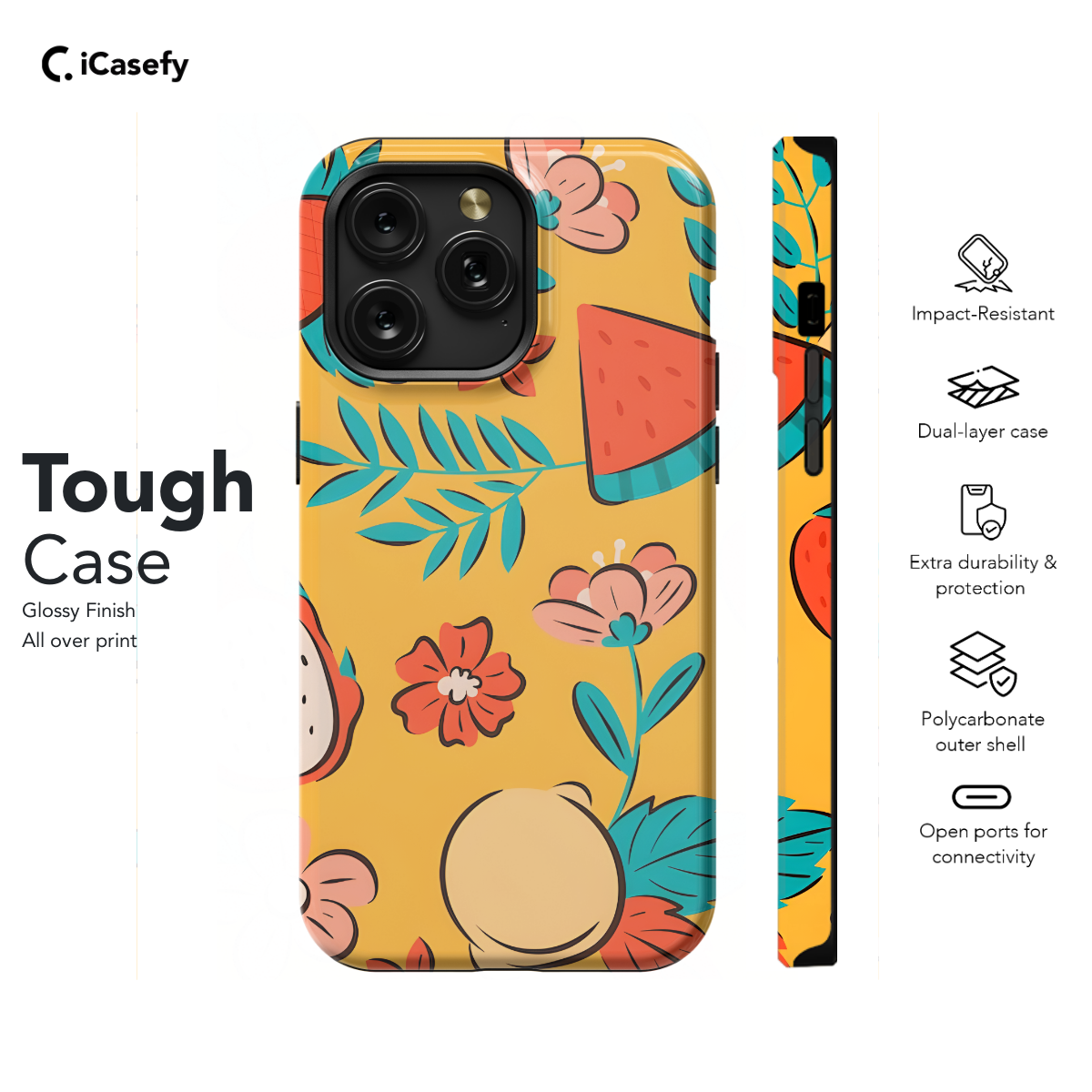 Hand Drawn Fruit and Floral Phone Case iPhone Samsung Cover Pixel 1136 - Image 5