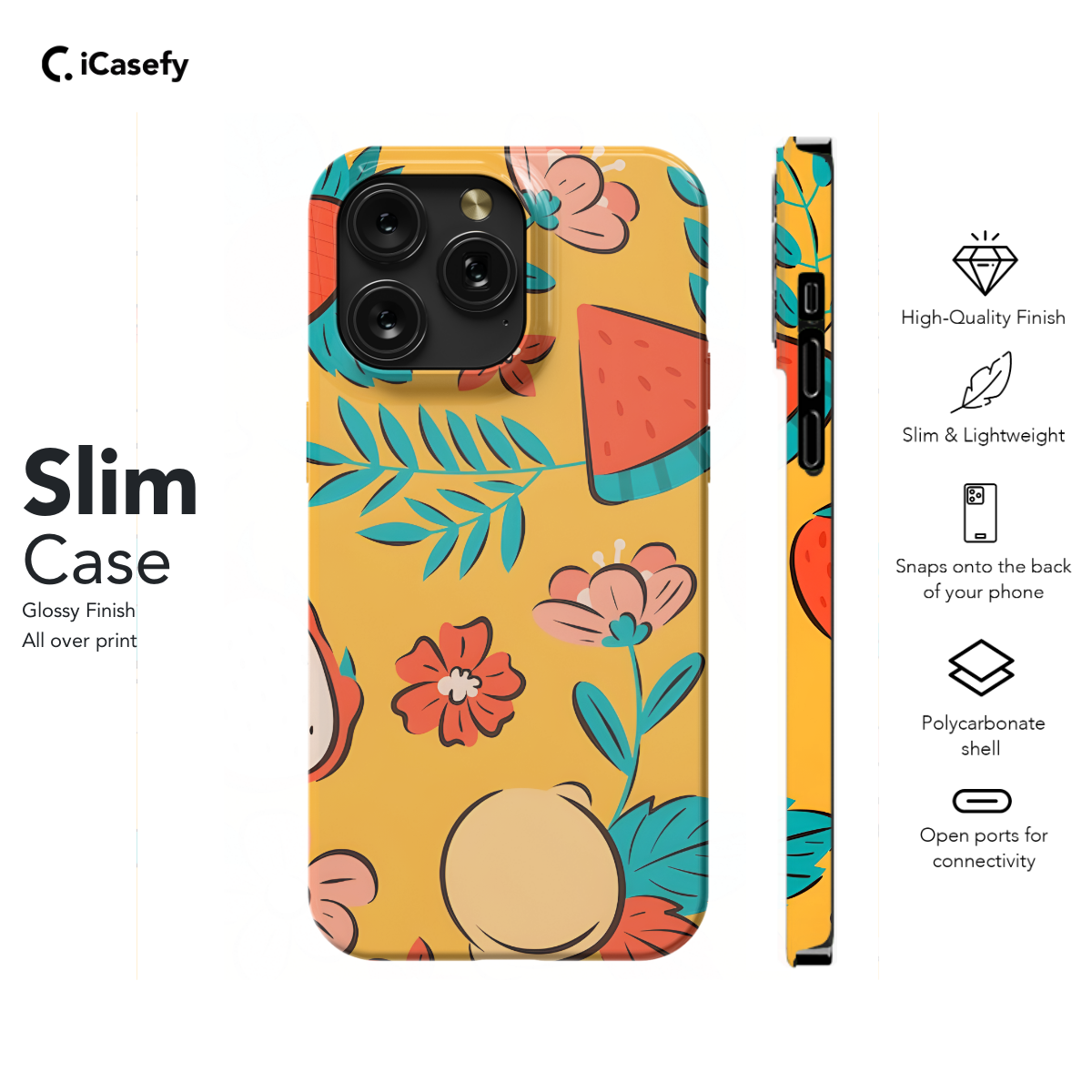 Hand Drawn Fruit and Floral Phone Case iPhone Samsung Cover Pixel 1136 - Image 6